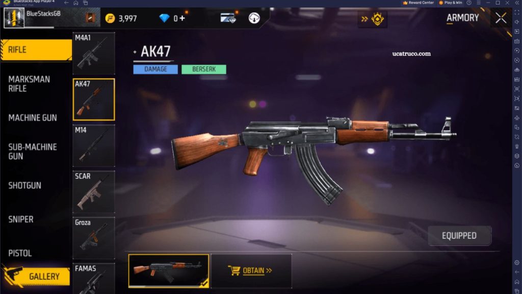 Free Fire Max Weapons Complete Weapon